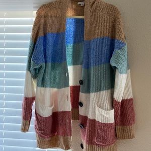 AE color block cardigan